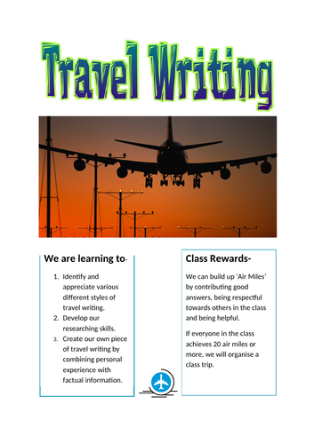 Travel Writing SoW KS3/ KS3/ BGE