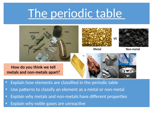 Electronic structure and the periodic table