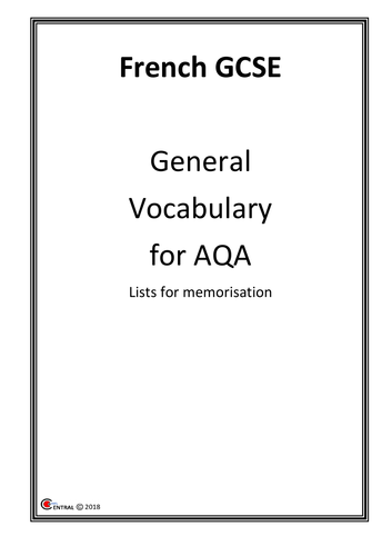 gcse-french-general-vocabulary-for-aqa-lists-for-memorisation