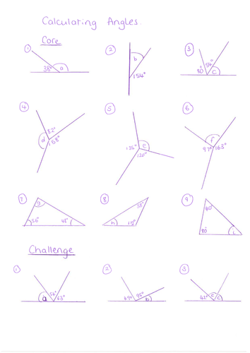 Calculating Missing angles straight line, at a point and triangle