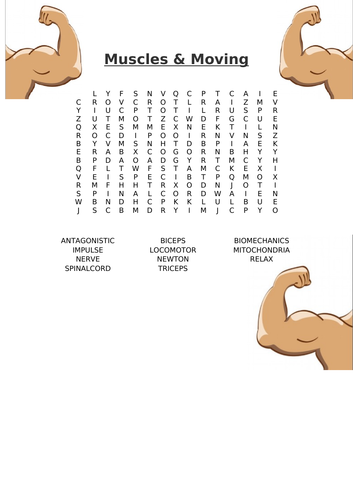 Muscles & Moving Word Search