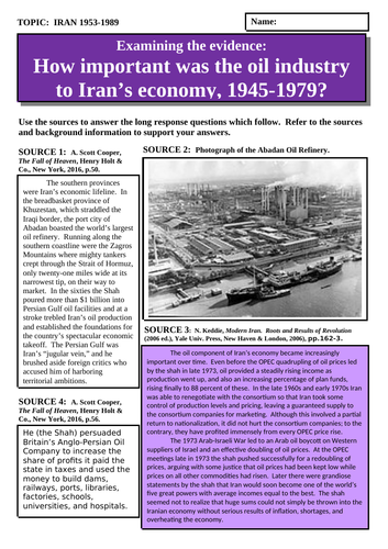 How important was the oil industry to Iran's economy, 1945-1979?