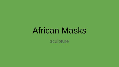African masks | Teaching Resources
