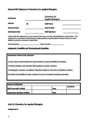 Feasibility, thermodynamics, redox, reduction potentials