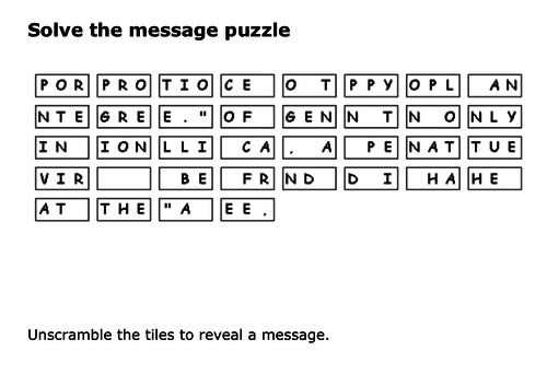 Solve the message puzzle from Stephen F. Austin