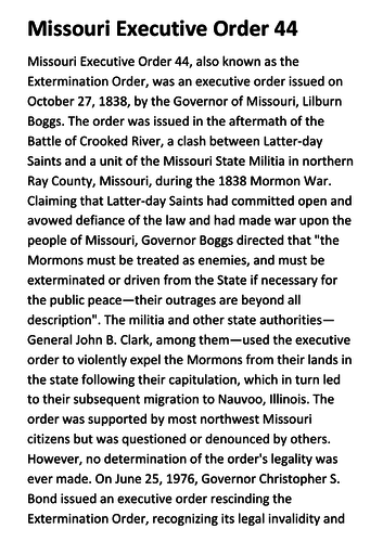 Missouri Executive Order 44 Handout