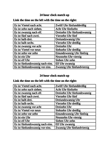 Practising 24-hour clock