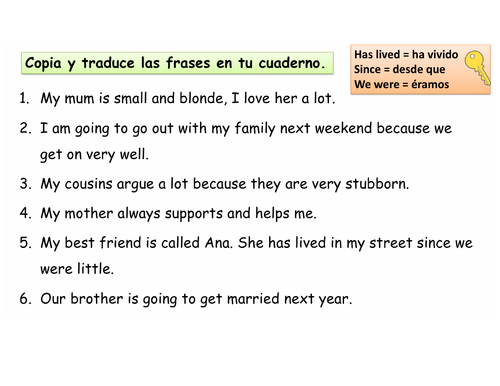New GCSE Spanish AQA - Theme 1-  Topic 1: Me, my family and friends - Lesson 5 Full