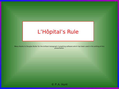 L'Hôpital's Rule