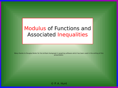 Modulus of Functions and Associated Inequalities