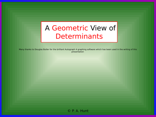 A Geometric View of Determinants