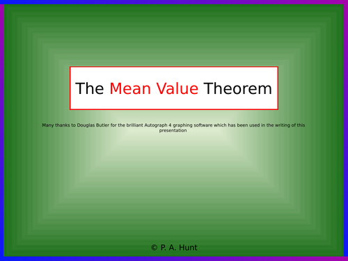 The Mean Value Theorem
