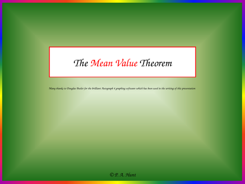 The Mean Value Theorem