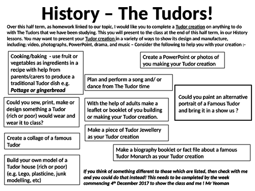 The Tudors Homework task project