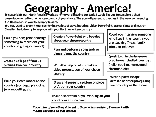American country homework task