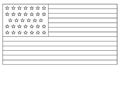 The US Flag with 34 Stars (1861-1863) Coloring Pages