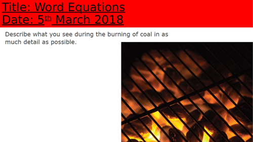 Activate 1- Chemical reactions (6 lessons) Year 7