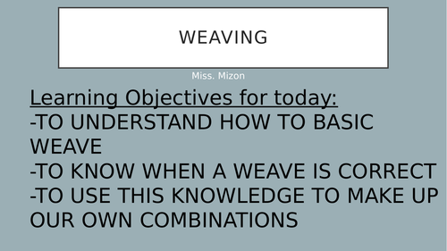 Weaving, Art lesson, mixed media KS3, Project