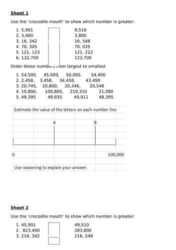 order-and-compare-5-and-6-digit-numbers-worksheets-challenges-y5-teaching-resources