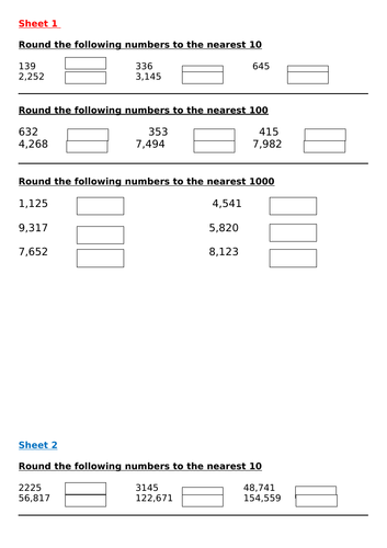 Rounding to the nearest 10 Worksheets