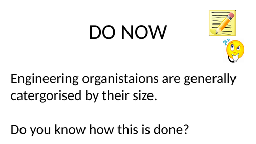 Engineering Aim A Lesson 5 - Large Organisations