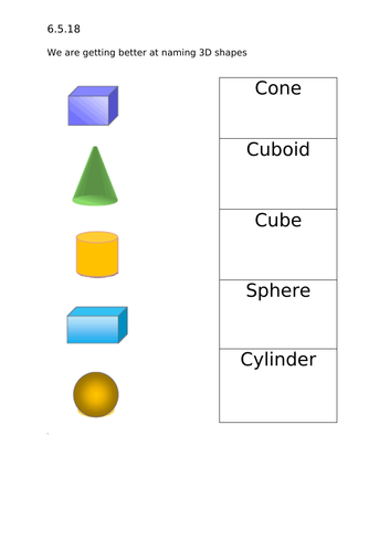 Identifying 3D shapes