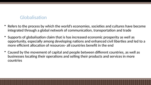 Globalisation Revision Powerpoint