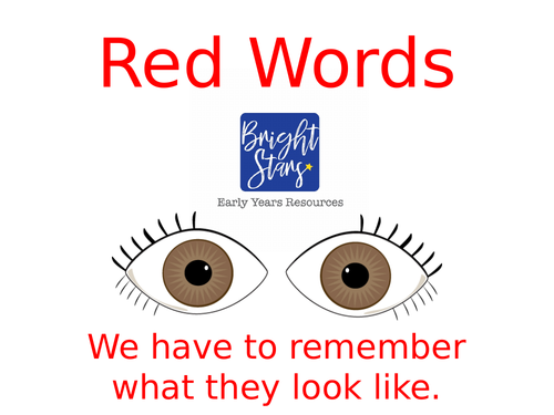 Red Words/High Frequency/Sight words PowerPoint