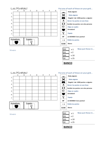 Pirate game in Spanish