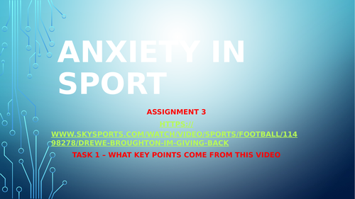 Anxiety in Sport presentation