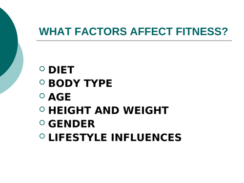 Presentation to help introduce the factors that affect fitness