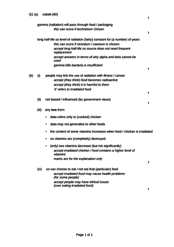 Nuclear Irradiation GCSE 9-1