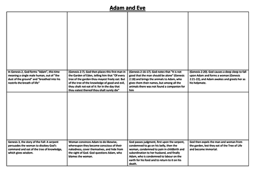 Adam and Eve Comic Strip and Storyboard