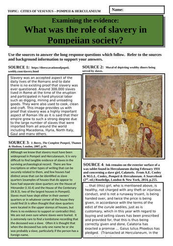What was the role of slavery in Pompeiian society?