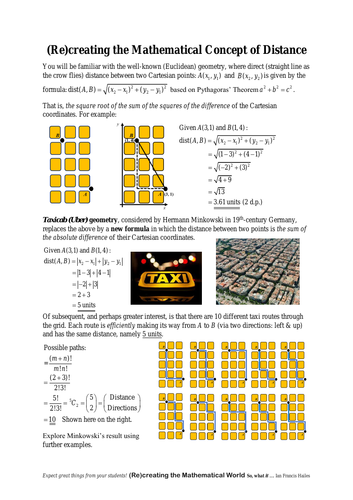 (Re)creating the Mathematical Concept of Distance