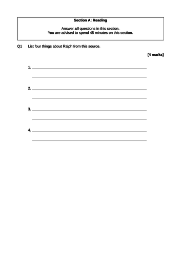 AQA GCSE English Language Paper 1 Mock Exam Practice Revision Past 