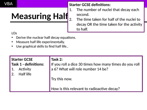 Radioactive Half Life and Nuclear Equations (A2 Physics Edexcel)