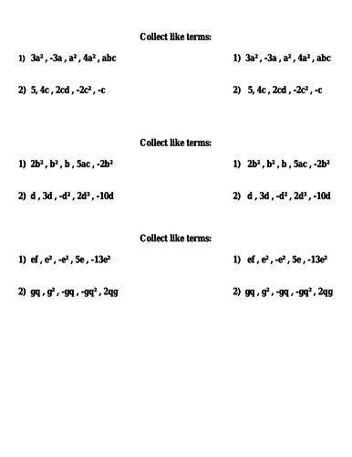 ks3 revision worksheet algebra teaching resources