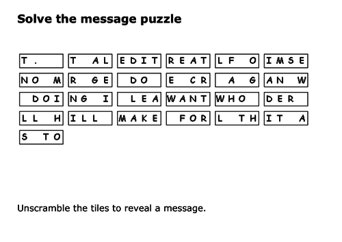 Solve the message puzzle from Andrew Carnegie