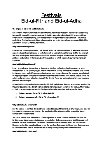 ramadan festival short essay in english