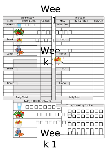 6 Week Food Diary