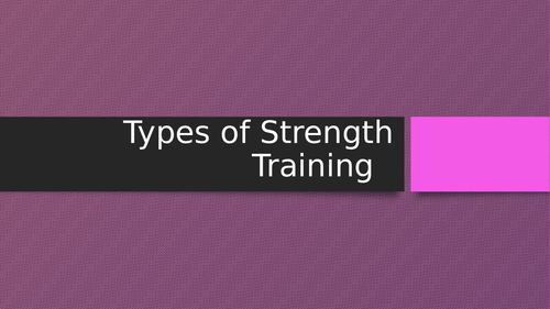 AS Level Types of Training