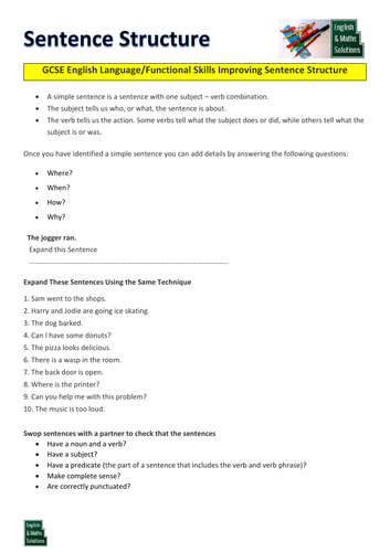 GCSE  English Diagnostic Assessment forSentence Structure