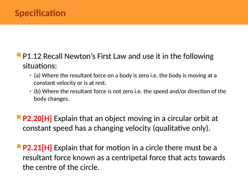 Resultant Forces and Newton's First Law  - CP2 (GCSE 9-1 Physics Edexcel)
