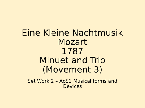 Eine Kleine Nachtmusik Eduqas GCSE Music Trio full analysis