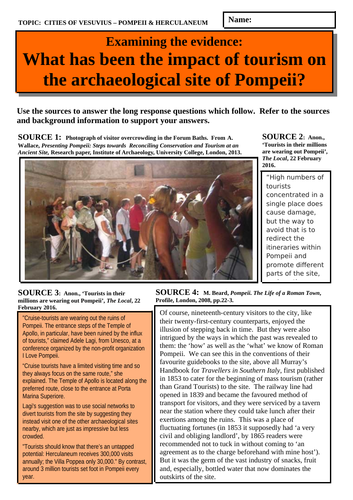 What has been the impact of tourism on the archaeological site of Pompeii?
