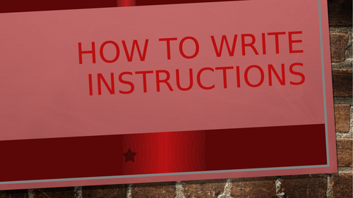 Instructional Writing introduction