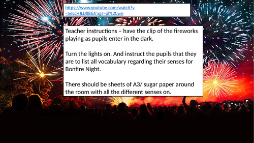 Bonfire Night Sensory and Descriptive Language