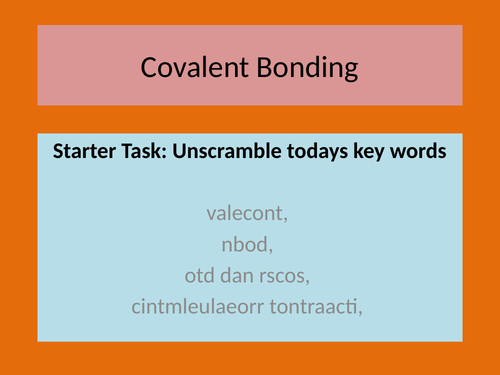 AQA Chemistry C2 - Bonding: Covalent Bonding