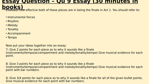 Wicked Question 9 examples Edexcel GCSE Music